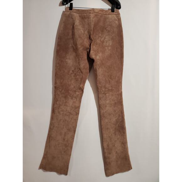 For Joseph Vintage Suede Brown Tan Leather Straight Leg Pants Women's Size 28 - Picture 2 of 11